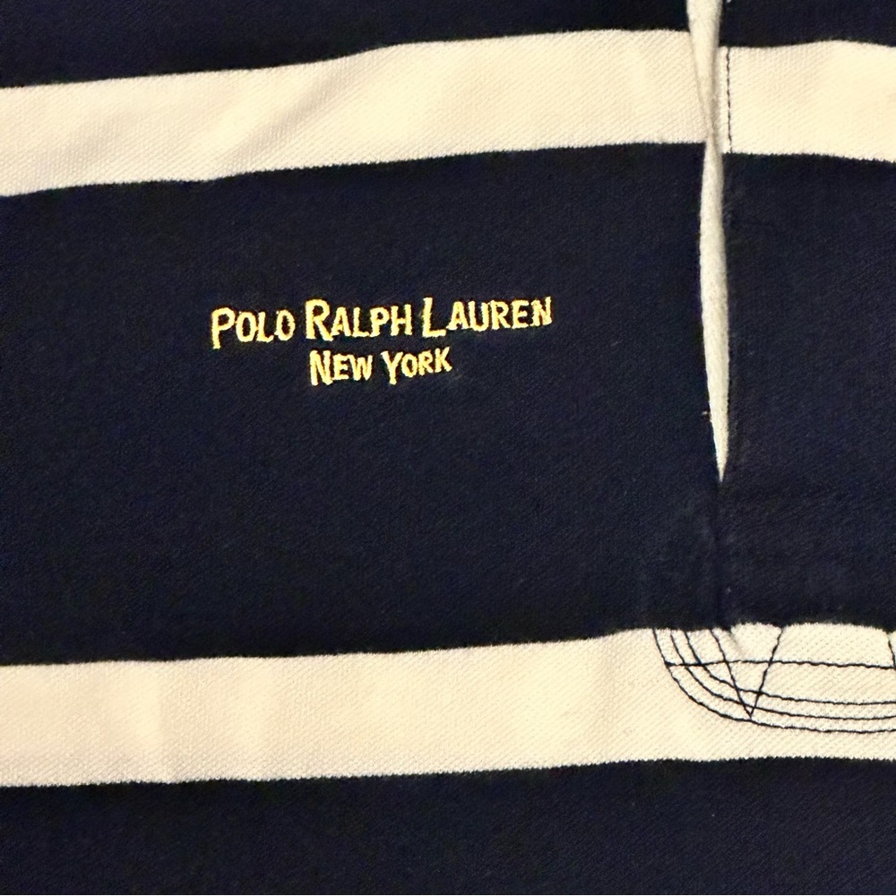 Polo by Ralph Lauren New York Rugby Saddle Makers Crest Men's Blue & White - Picture 4 of 7